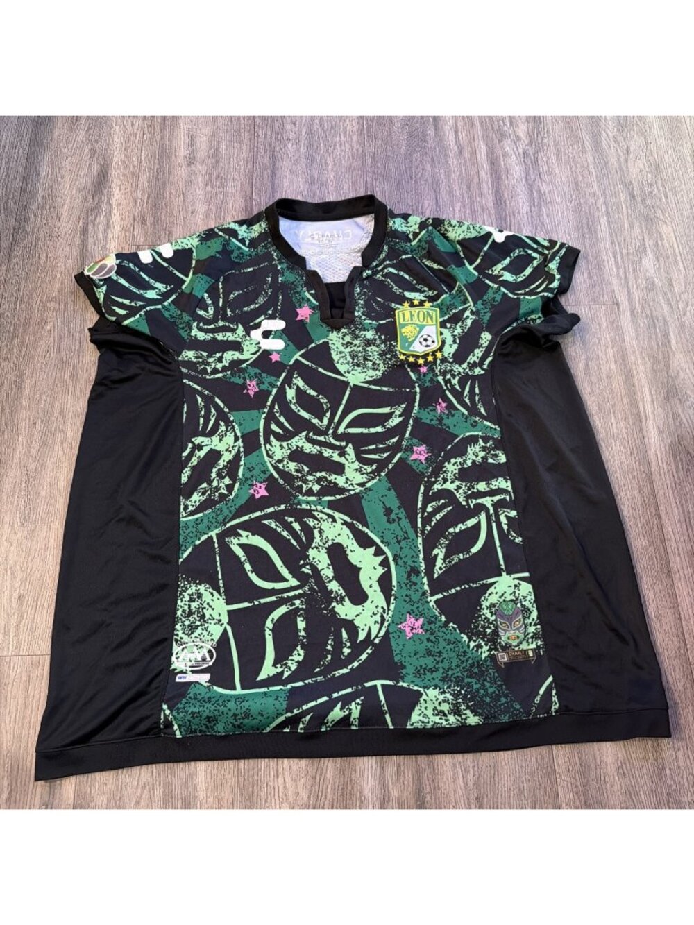 Charly Club Leon Luchadore Soccer Jersey Mens XL Mexico Custom Made